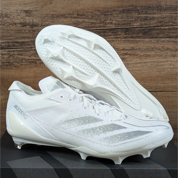 Adidas Adizero Electric Men\'s 11.5 White Metallic Silver Football Cleats IE4374